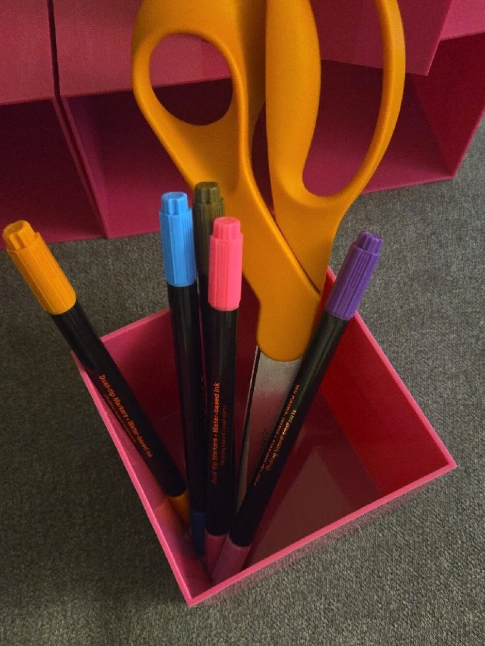 5pcs Hot Pink Cube Storage Set